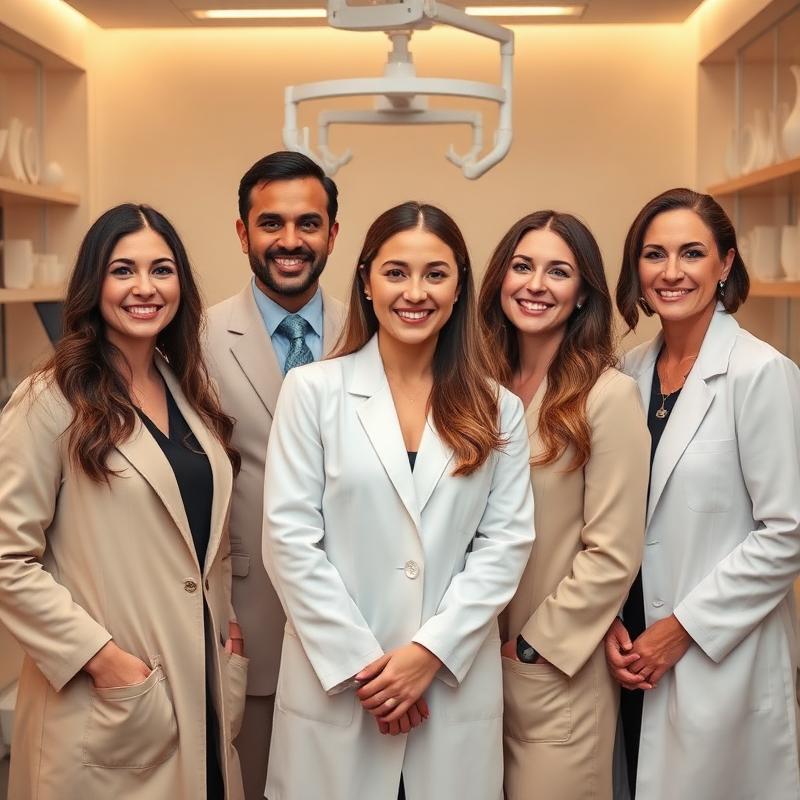 Equipe Sallut Odontologia reunida na clínica em Valinhos